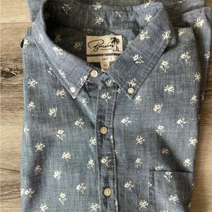 Bonobos Men’s Fit To Go Places Button Down Sh Sl Cotton Lt Blue Floral  2XL